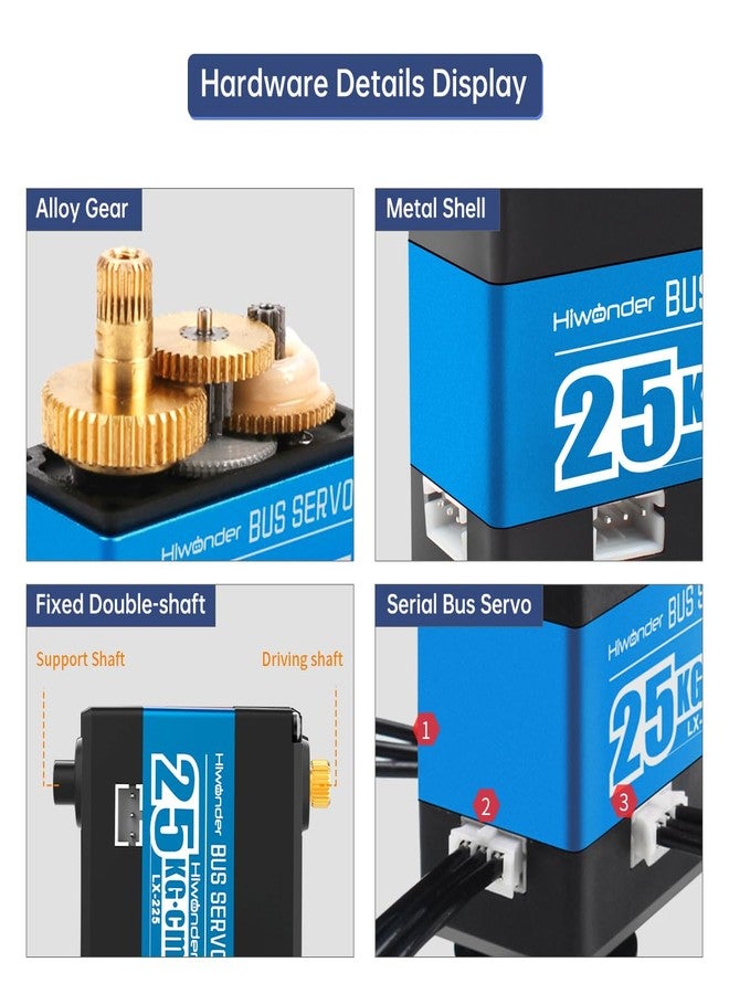 Hiwonder LX-225 High Torque Serial Bus Servo 25KG Torque with Three Connectors and Data Feedback - Image 3